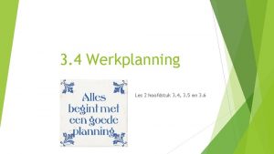 Werkplanning betekenis