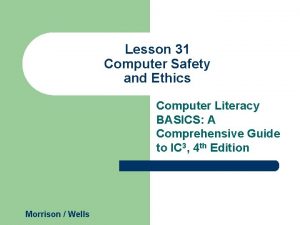 Computer safety and ethics