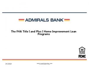 Fha title i home improvement loan