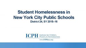 Student Homelessness in New York City Public Schools