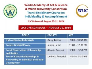 World university consortium