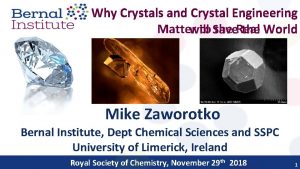 Why Crystals and Crystal Engineering Matter to Save