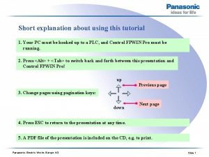 Panasonic plc programming examples