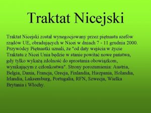 Co wniosl traktat z nicei