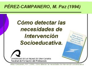 PREZCAMPANERO M Paz 1994 Cmo detectar las necesidades
