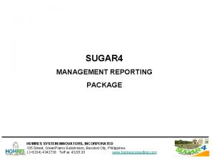 Management reporting package