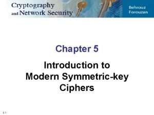 Chapter 5 Introduction to Modern Symmetrickey Ciphers 5