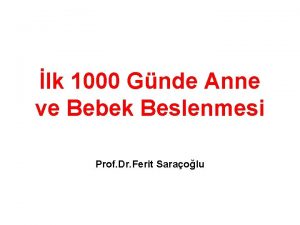 lk 1000 Gnde Anne ve Bebek Beslenmesi Prof