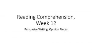 Persuasive writing comprehension