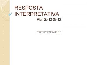 Resposta interpretativa