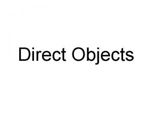 Direct object detector