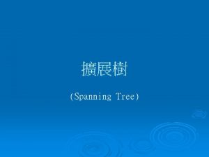 Spanning Tree Minimum Cost Spanning Tree MST P