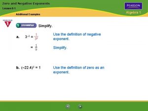 Zero negative exponents
