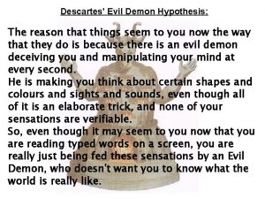 What is the evil demon hypothesis