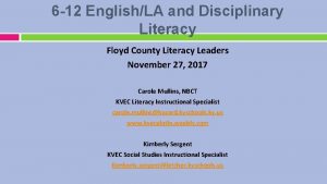 6 12 EnglishLA and Disciplinary Literacy Floyd County