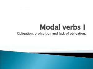 Prohibition modal verbs