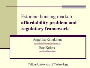 Estonian real estate market