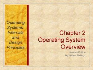 Operating Systems Internals and Design Principles Chapter 2