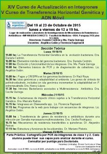 XIV Curso de Actualizacin en Integrones V Curso