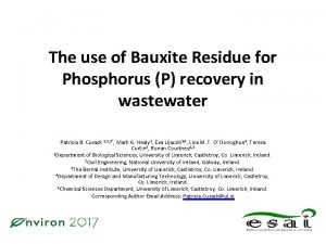 The use of Bauxite Residue for Phosphorus P