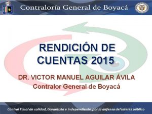 RENDICIN DE CUENTAS 2015 DR VICTOR MANUEL AGUILAR