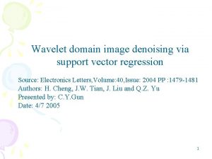 Wavelet domain image denoising via support vector regression