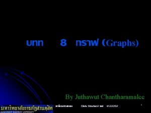 8 Graphs By Juthawut Chantharamalee Data Structure 4122202