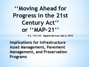 Moving Ahead for Progress in the 21 st