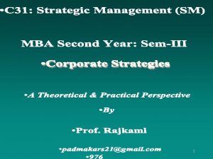 Formulating corporate level strategy