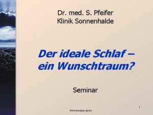 Dr med S Pfeifer Klinik Sonnenhalde Der ideale