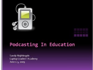 Podcasting In Education Sandy Nightingale Laptop Leaders Academy