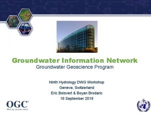 Groundwater information network Groundwater information network