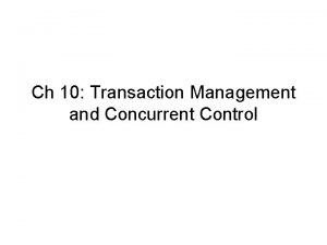 Concurrent control management