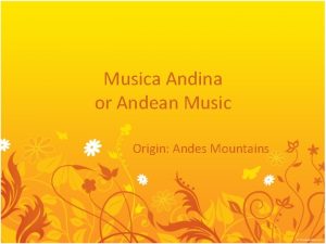 Musica andina origin