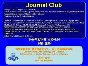 Journal Club Zhang Y Thai K Kepecs DM