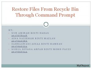 Command prompt recycle bin