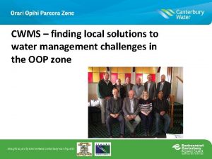 Canterbury Water CWMS finding Strategy local solutions Management