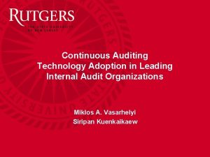Continuous Auditing Technology Adoption in Leading Internal Audit