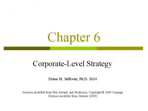Chapter 6 CorporateLevel Strategy Diane M Sullivan Ph