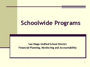 Schoolwide Programs San Diego Unified School District Financial