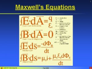 1 Maxwells Equations ELEN 3371 Electromagnetics Fall 2008