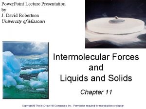 Power Point Lecture Presentation by J David Robertson