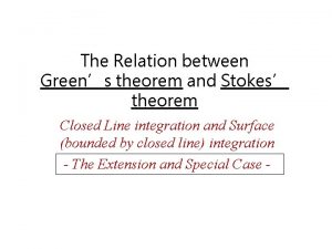 Stoke's theorem