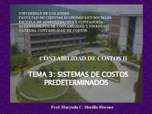 UNIVERIDAD DE LOS ANDES FACULTAD DE CIENCIAS ECONMICAS