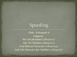 Apa itu spoofing Apa itu spoofing