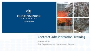 Contract administrator training