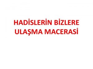 HADSLERN BZLERE ULAMA MACERAS MUSEDDED YAHYA UBE MER