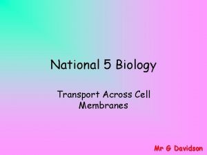 National 5 Biology Transport Across Cell Membranes Mr