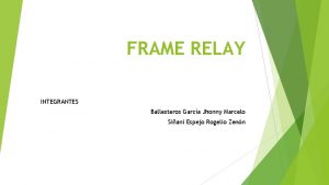 FRAME RELAY INTEGRANTES Ballesteros Garca Jhonny Marcelo Siani