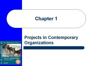 Projects in contemporary organizations
